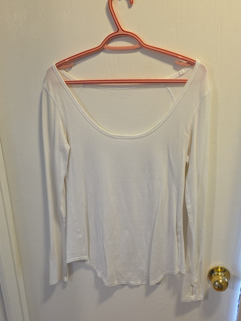 lululemon athletica White Scoop-Neck Long Sleeve Top